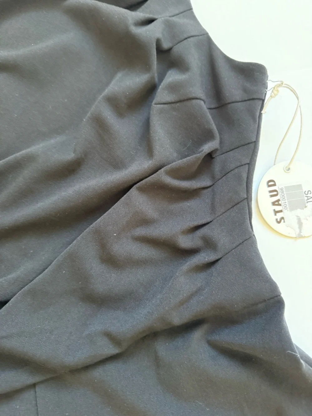 NWT STAUD Black Wide Leg Jumpsuit Ruched Bodice Size 14 - Picture 4 of 8